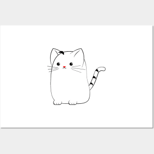 Cute cat with red nose Posters and Art